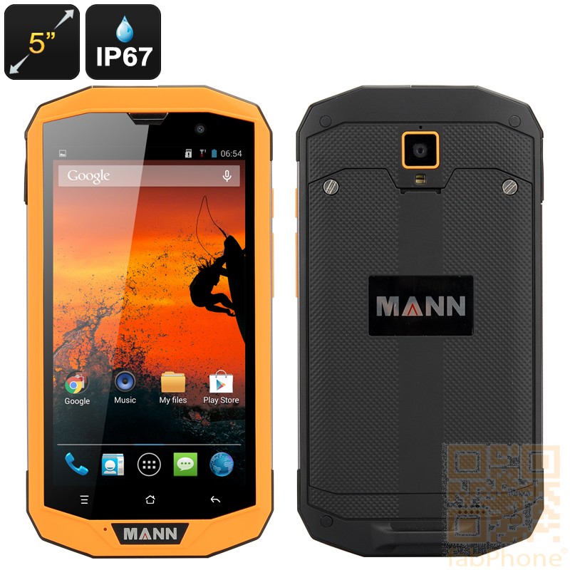 MANN ZUG 5S+ Outdoor Handy,  5 Zoll HD Display, IP67 wasserdicht, staubdicht, schockresistent, Android 4.4, 4G, Qualcomm QuadCore mit 2GB Ram in Orange