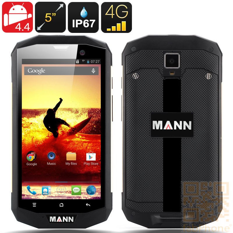 MANN ZUG S5 Outdoor Handy,  IP67 wasserdicht, staubdicht, schockresistent, Android 4.4, 5 Zoll HD Display, 4G, Qualcomm QuadCore mit 1GB Ram, Gold