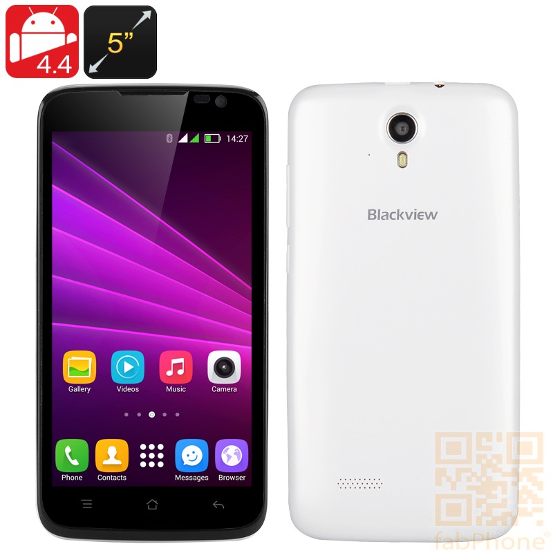 Blackview Zeta Smartphone mit 5 Zoll HD Display, Android 4.4, Octa Core CPU, 1GB RAM, 8GB ROM, Dual SIM in Weiß