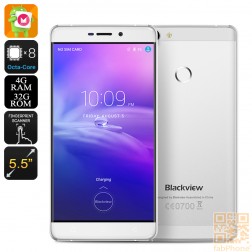 Blackview R7 Smartphone -  5.5 Zoll FHD Display, 8Kern CPU mit 4GB RAM, 32GB Speicher, Android 6.0, LTE in Silber