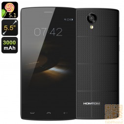 HOMTOM HT7  Smartphone - 5.5 Zoll HD Display, Android 5.1, Quad Core mit 1 GB Ram, 8 GB Speicher, Smart Wake  in Schwarz