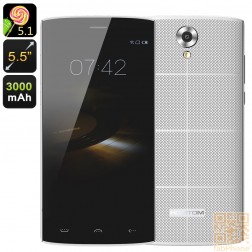 HOMTOM HT7  Smartphone - 5.5 Zoll HD Display, Android 5.1, Quad Core mit 1 GB Ram, 8 GB Speicher, Smart Wake  in Weiß