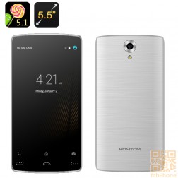 HOMTOM HT7 PRO  Smartphone - 5.5 Zoll HD Display, Android 5.1, Quad Core mit 2 GB Ram, 16 GB Speicher, LTE,  in Silber