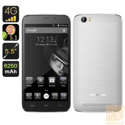 DOOGEE HOMTOM HT6 Smartphone - mit 64bit Quadcore CPU + 2GB Ram, 5.5 Zoll HD Display, 6250mAh AKKU, Android 5.1 Lollipop in Silber