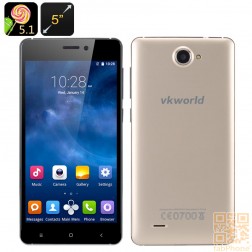 VKworld 700x - 5.0 Zoll HD Display, Android 5.1, Quad Core mit 1 GB Ram, 8 GB Speicher in Gold